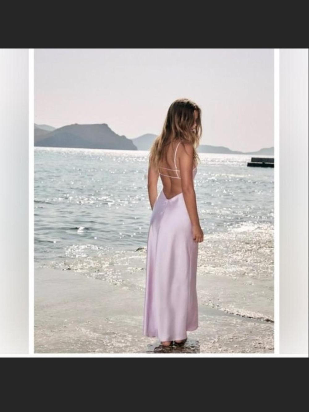 Zara Pale Lavender Backless Satin Maxi Dress